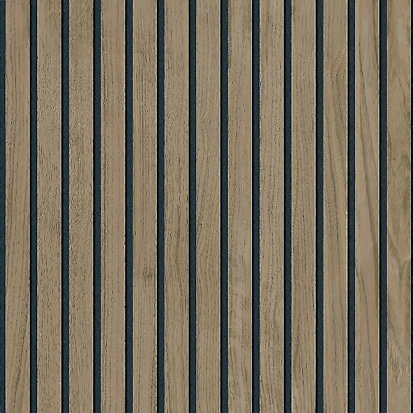 Panacea Träribbor Tapet Valnöt Walnut