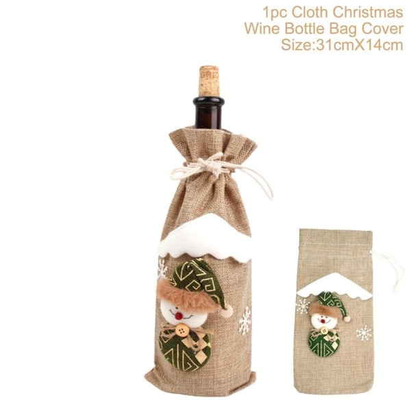 Christmas Wine Bottle Cover God Juldekorationer för hem Juldekoration nyår Xmas Navidad presenter 33