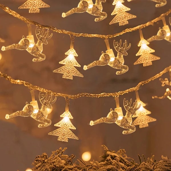 Juletre Snøfnugg LED Lyslenke Banner Juledekorasjon 2023 for Hjem Navidad Juletre Dekor Eventyrlys Anheng style 3 1.5M 10LED