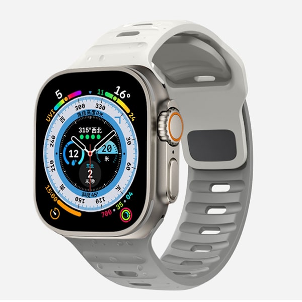Klockarmband för Apple Watch iWatch 38/40/41/S10-42mm vit+grå