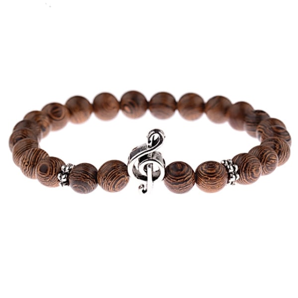 8mm naturlig rund cylinder träpärlor armband män klassisk elastisk buddhistisk bön Buddha armband Hommes ABJ003-4