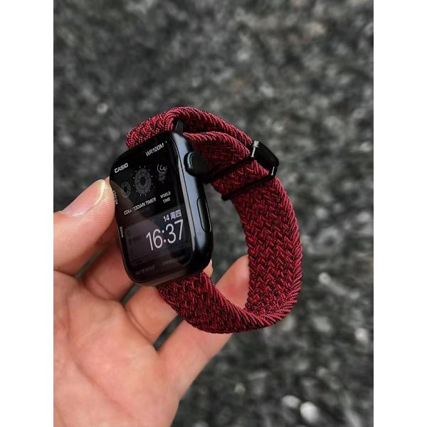 Kellon ranneke Apple Watch iWatch 38/40/41/ 10. sukupolvi 42mm universaali musta lanka punainen