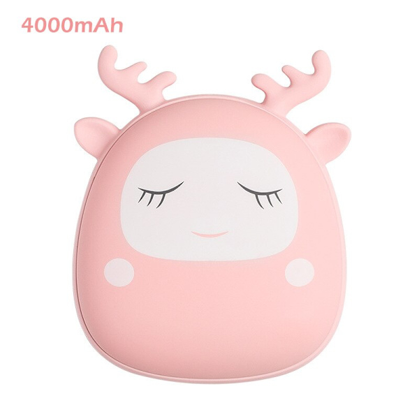 Mini Sød Håndvarmer Vintervarmer Håndvarmer Genopladelig USB Power Bank Opladning Bærbar Handy Varmende Calentador til Piger Dpink4000mah