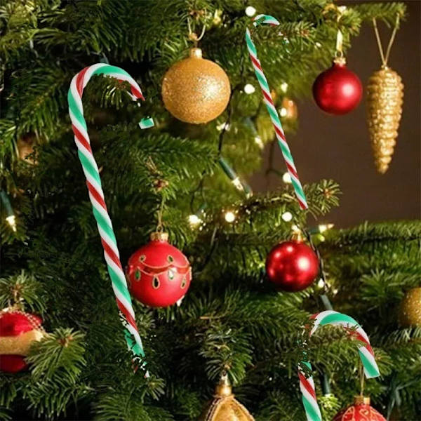 Julgranskarameller Akryl Julgran Hängande Vriden Krycka Hänge Nyår Julfest Heminredning Ornament Gåvor Red