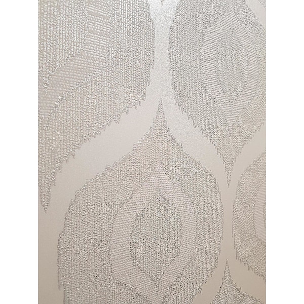 Ljusgrå Geometriskt Mönster Silverglitter Metallisk Vinyltapet Präglad