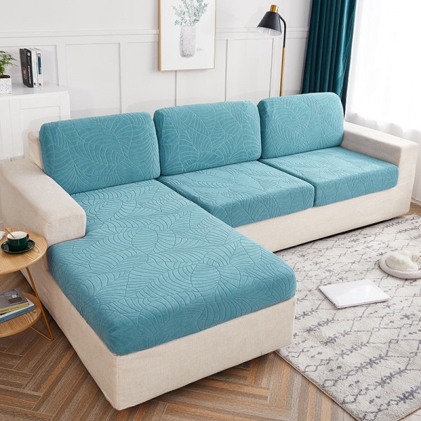 Vattentätt överdrag 1/2/3/4 sitsars dyna Sofföverdrag Dammtätt Tättslutande Skydd Jacquard Plyschfiber för Vardagsrum Light green X-L SHAPE