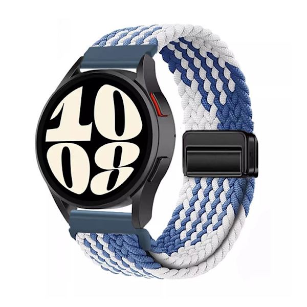 Urrem til Apple Watch iWatch 38/40/41/ S1042MM Z mønster blå og hvidt sort spænde