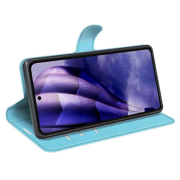 För HMD Skyline Fodral Litchi Textur Stötsäkert Läder Plånbok Telefonfodral - Blå Blue