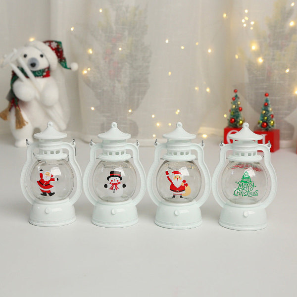 LED Jul Dekorationsljus Stormlykta Jultomte Snögubbe Julklapp Dekoration Ornament Christmas tree