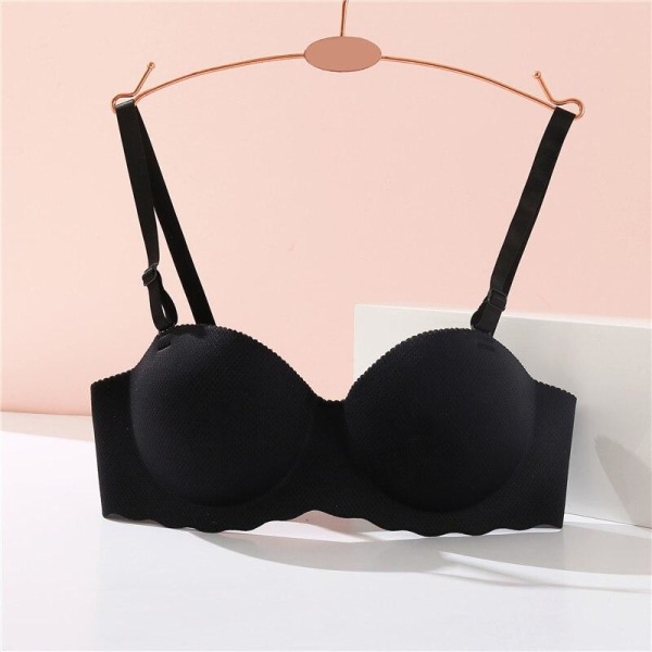 BH Dam 1/2 kopp BH Mjuk Trådlös Bralette Andas Underkläder Candy Color BH Damunderkläder Black 36A/B