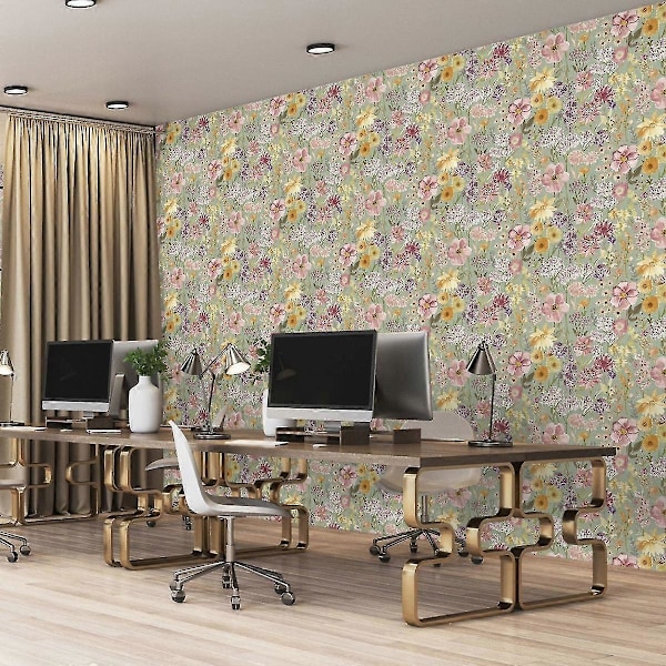 Vilde Blomster Tapet Grandeco Salviegrøn Sage