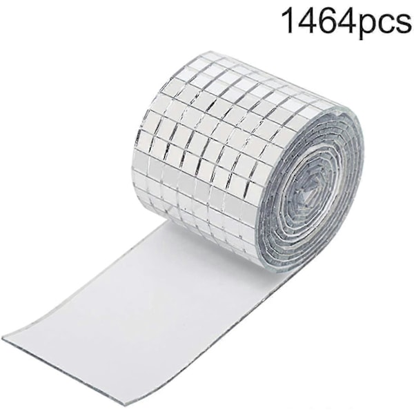 Självhäftande spegelplattor, silver, mini kvadratiska glasplattor
