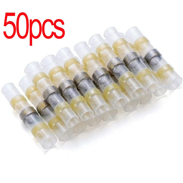 200/100/50 stk. vandtætte loddetætnings varmekrympende samlemuffer Lug Terminaler Elektrisk ledning Bil isoleret terminal As photo yellow 50pcs