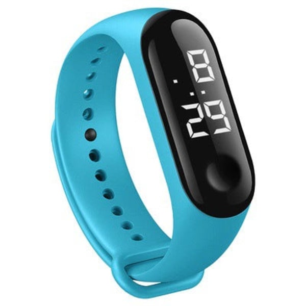 Vattentät LED Vit Ljus Mode Student Par Fritid Sport Touch Armband Elektronisk Klocka White light gray
