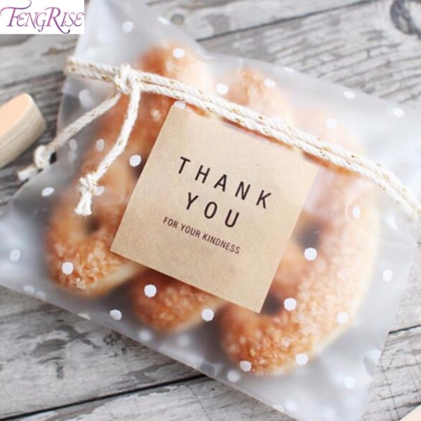 Bryllupspose Pakning Transparent Cellofan Slik Cookie Gavepose Juleposer Frostet OPP Fødselsdag Slik Emballage Pose Pung 10pcs