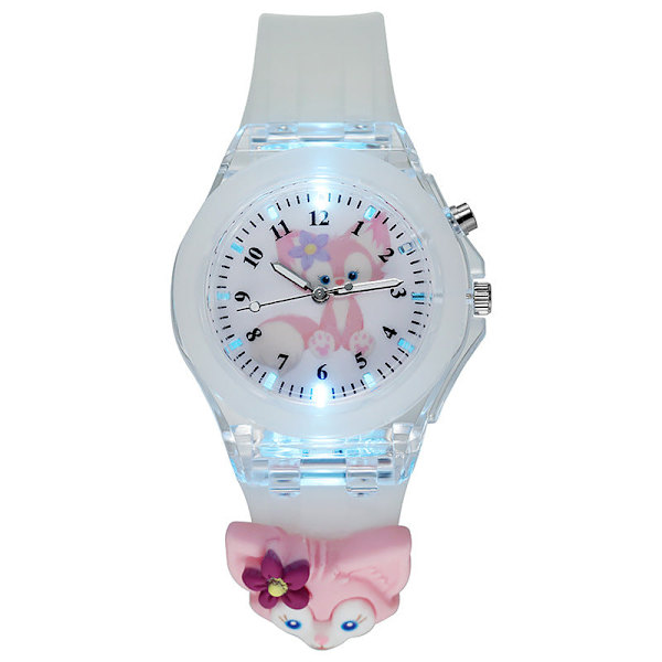 Tegneserie Fargerik Blinkende Lys Lysende Klokke Dukke Silikon Elektronisk Klokke White StellaLou stickers doll