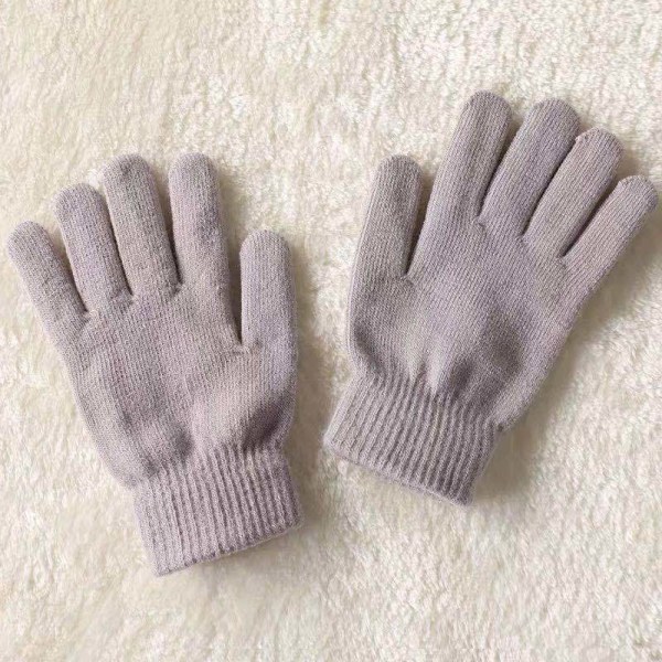 Vinter Dame Kasjmir Strikkede Hansker Høst Håndvarmer Tykk Fôring Hel Finger Votter Ski Korte Håndledd Hansker Khaki One Size