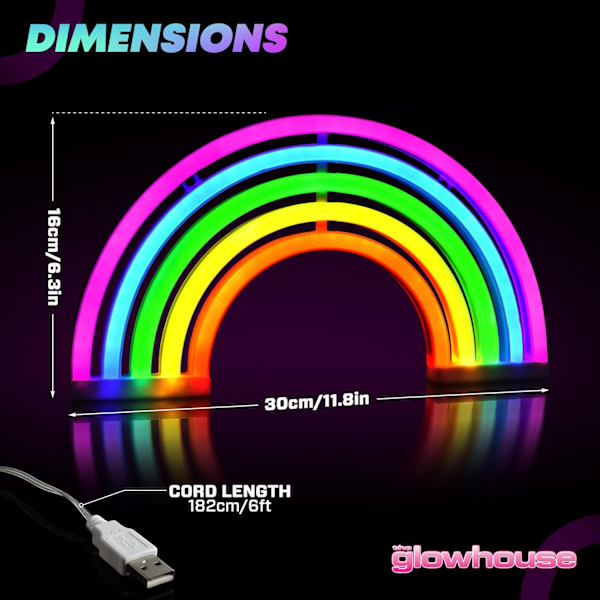 Premium Rainbow LED Neon Lys Skilt Soverom Vegglampe [Energiklasse A+]