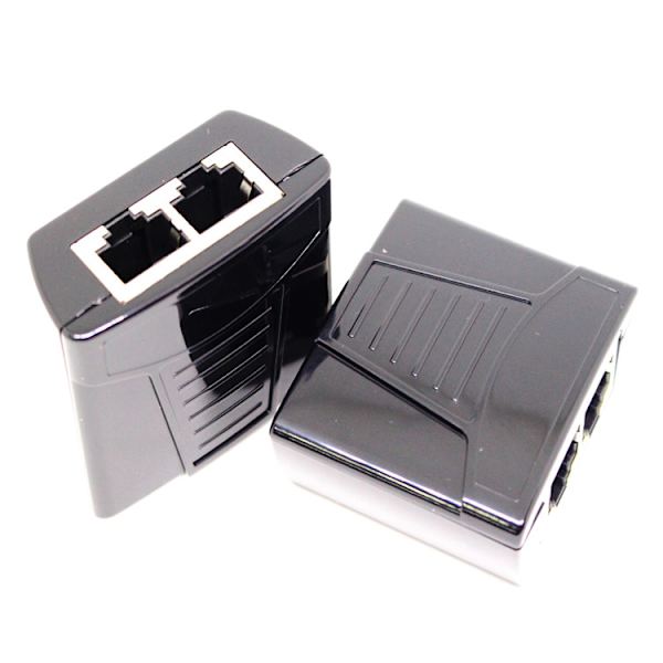 Ethernet-splitter 1 til 2 RJ45-koblingsudvidelseskonnektoradaptere, hun til hun, netværks-LAN-deler med lynbeskyttelse, 1 par