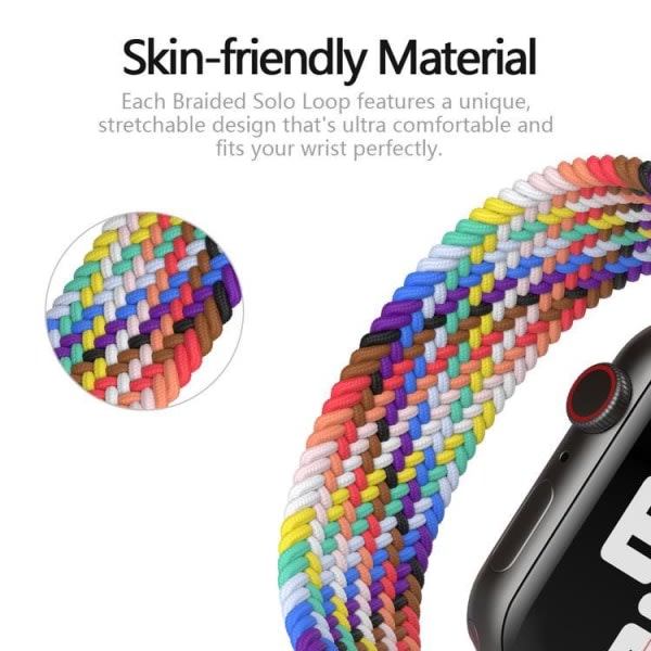 Apple Watch-kompatibelt ARMBÅND Elastisk REGNBUE 38/40/41 mm MultiColor - S