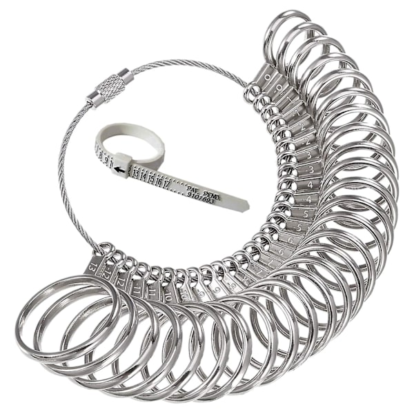 0-13 Ring Sizer Måleværktøjssæt Metal Ring Sizers Metal Ring Gauges Finger Sizer & Ring Dorn