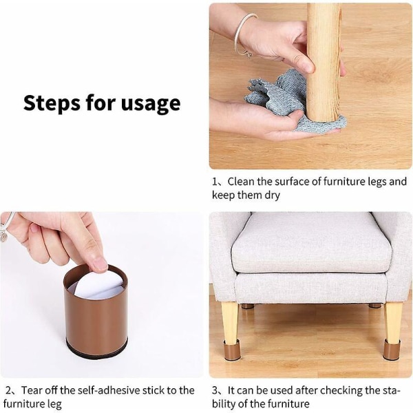 Set med 4 sängbenshöjare i kolstål, möbelhöjare som ger 5 cm extra höjd, bord-, stol- eller soffhöjare, platsbesparande för skrivbord och sängar