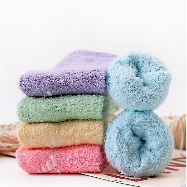 5 par dam supermjuka plyschtofflor strumpor vinter fluffiga mikrofiber besättning strumpor casual hem sova fuzzy mysig strumpa