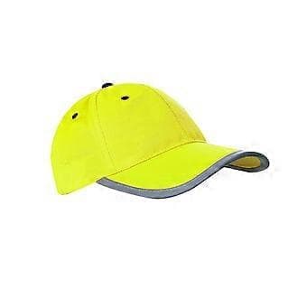 Säkerhetshatt Hög Synlighet Reflekterande Baseballkeps, Ljus Neonfärg Reflekterande (Gul)
