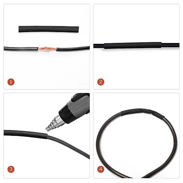 280 stk. Varmekrympeslange 2:1 Ledningsmuffe Elektrisk ledningskabel Wrap Assorteret isoleringsslange