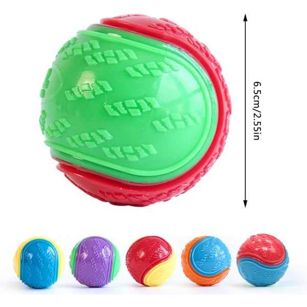 Hunde Ball, 6 Pack Gummibälle für Hunde, Hundeball Zähne Reinigung Kauspielzeug, Hundebälle Unzerstörbar und Solide Gummibälle für Hunde zum Spielen, Training