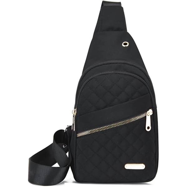 Slingväska Bröstväska Liten Cross Body Väska med Hörlursuttag Casual Axelväska Handväska Lätt Fashion Ryggsäck för Kvinnor Damer Flickor