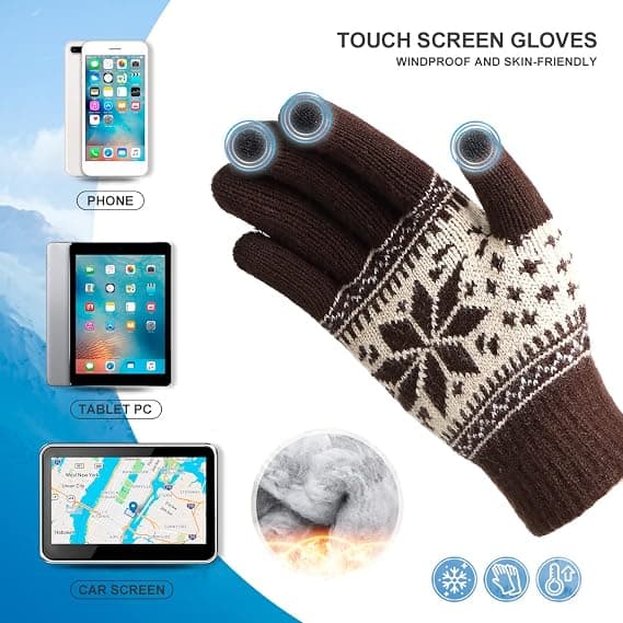 Vinter Touch Screen Sne Blomst Hold Varme Handsker