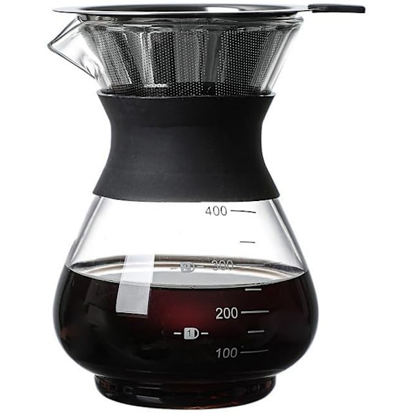 Inverteret Kop Kaffemaskine 400ml, Glas Kaffemaskine Manuel Dryp Kaffemaskine Manuel Dryp Kaffemaskine Manuel Dryp Kaffemaskine Rustfrit Stål Filter