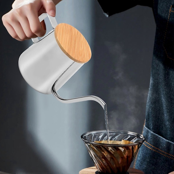 350 ml Lang Smal Tut Kaffekanne Svanehalskjele Rustfritt Stål Hånddryppkjele Hell Over Kaffe