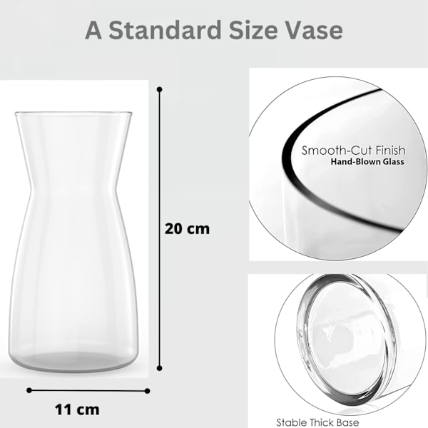 Kvalitetsglas Vas - Rustik Heminredning för Modernt Bondgårdshus, Ideal Hylla, Bord & Entré Dekor, Patenterad Design, Vit