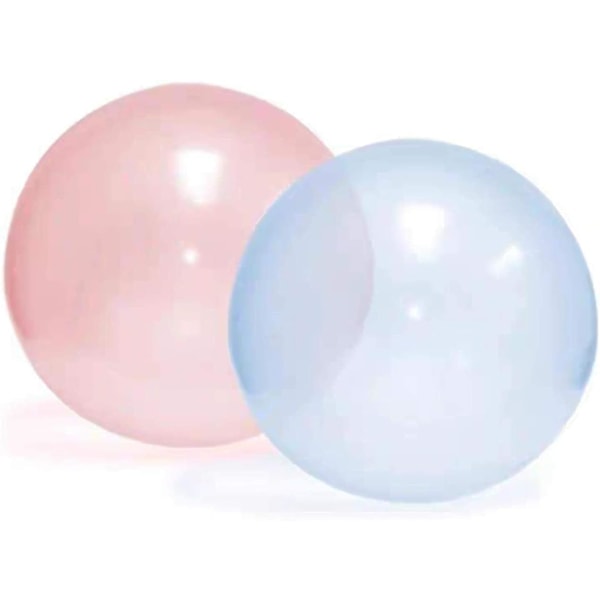 4 st utomhus roliga uppblåsbara bubbelbollar bubbelboll för vatten stor transparent ballong uppblåsbar boll mjuk gummiball för utomhus inomhus lek M