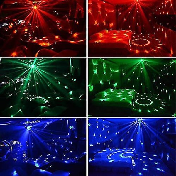 Oppgrader fullfarger discokulelys DJ-lysshowlys LED mini-festlys dekorasjonslys gavelys magisk lys lydaktivert autom