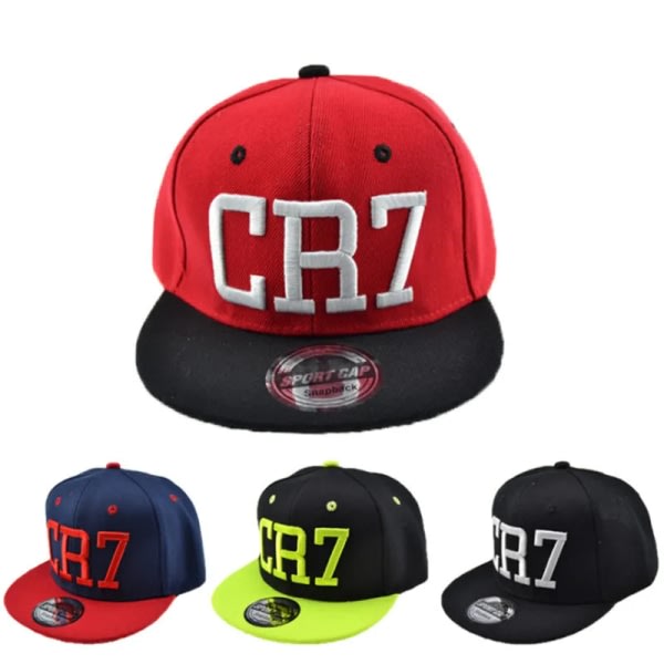 Uusi muoti lapsille Ronaldo Cr7 Neymar Njr lippalakki hattu pojat tytöt lapset Messi Snapback hatut Hip Hop lippikset Gorras - black CR7