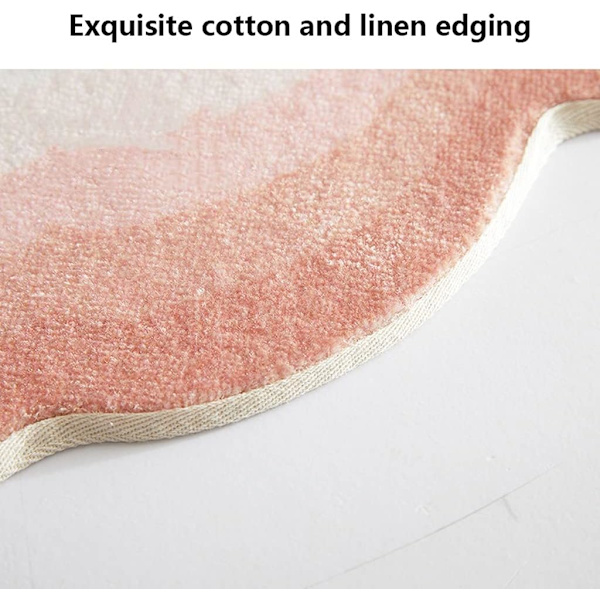 Kreativ Pink Kort Fleece Hårdt Gulv Stolpude, 50X80cm/19.6X31.4 Tommer Uregelmæssig Skridsikker Kontorstol Måtte