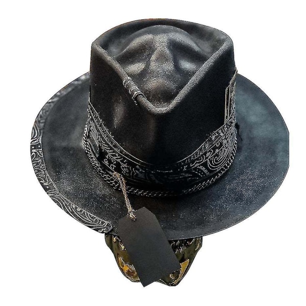 Miesten Cowboy-hattu - Punk-tyylinen Länsi-Cowboy-hattu - Skull-hattu