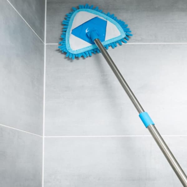 Mopper, trekantet moppehode absorberende mikrofiber chenille moppebørstehode erstatningsrengjøringsverktøy 2 STK blå