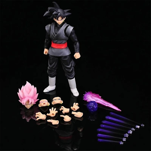 14cm Dragon Ball Black Goku Zamasu Actionfigur Dbz Model Med Flere Tilbehør Legetøj