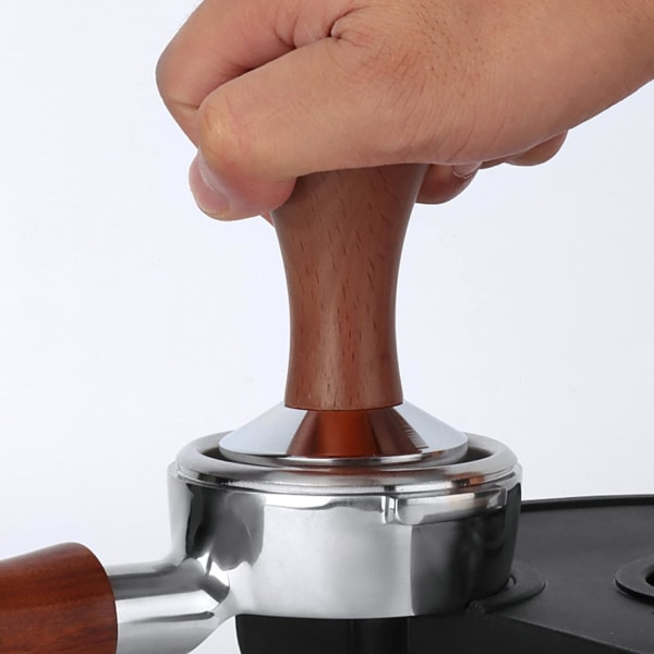 51 mm solid aluminium kaffetamper, trehåndtak espressopresse tamper for kaffegrut, tilbehør til baristamaskiner