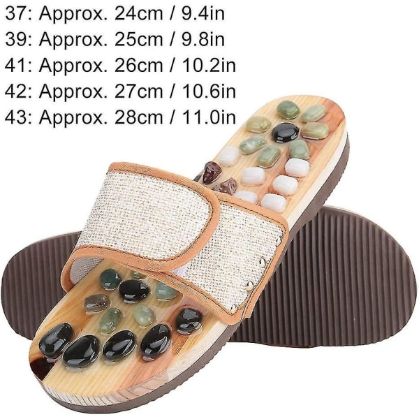 Akupressur Fodmassager, Refleksologi Massagesandaler Slides, Slipper Pebble Fodslippers 43