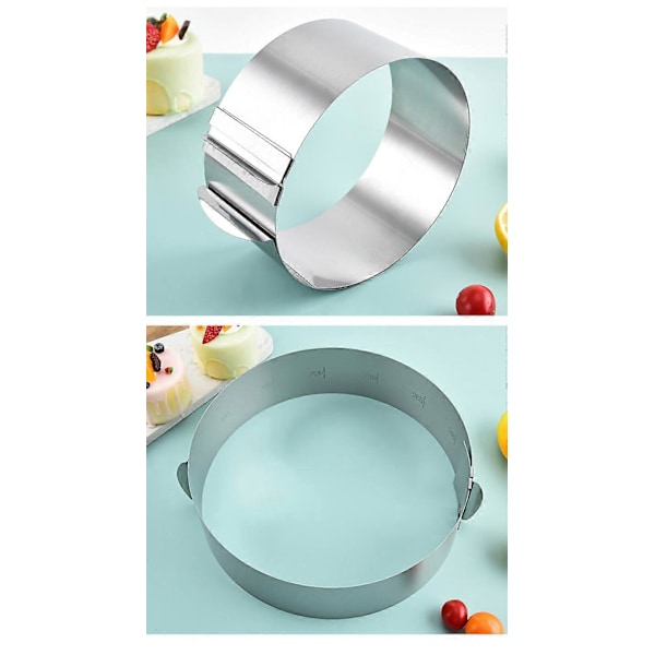 Justerbar Kakering Høy 20 Cm - Justerbar Bakeringsform i Rustfritt Stål - Høy Bakeform Kompatibel Med Ea