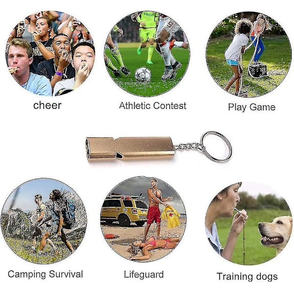 Domarpipa, Metallpipa, Sport Överlevnadspipa 120db Utomhus Camping Underhållningspipa (2 st