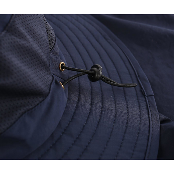 Ulkoilu UPF50+ Mesh-aurinkolippalakki Leveälierinen kalastushattu Kaula läpällä Navy Blue