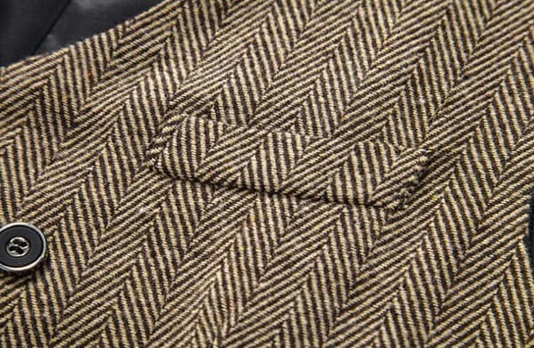 Dobbelspent vest for menn, smal passform, kaffe Coffee S