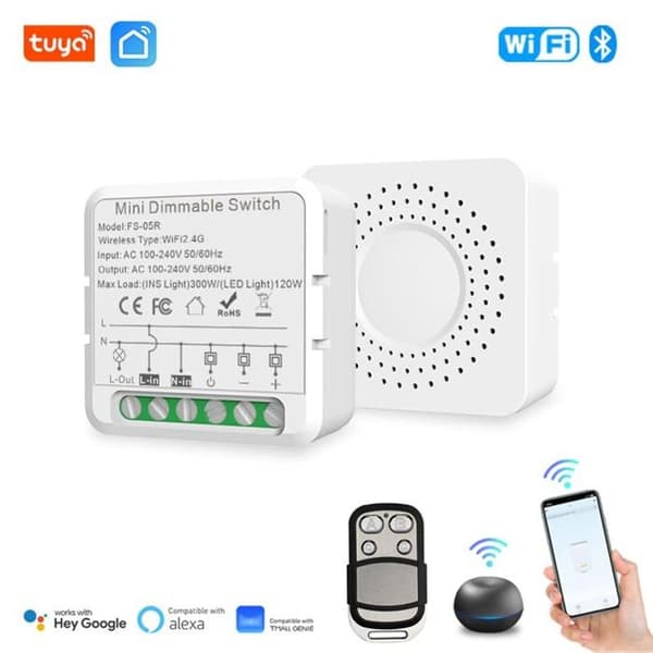 Tuya Smart WiFi Dimmer Modul med Dimmerkontroll, Stöder Dubbelriktad Kontroll