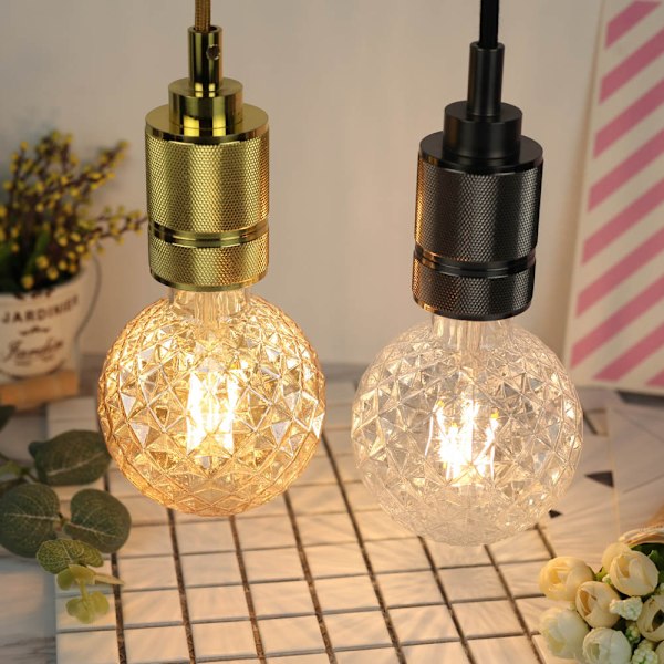 LED vintage 1906 lampa, sockel: E27, varmvit, 2700 K, 4W (Guld)